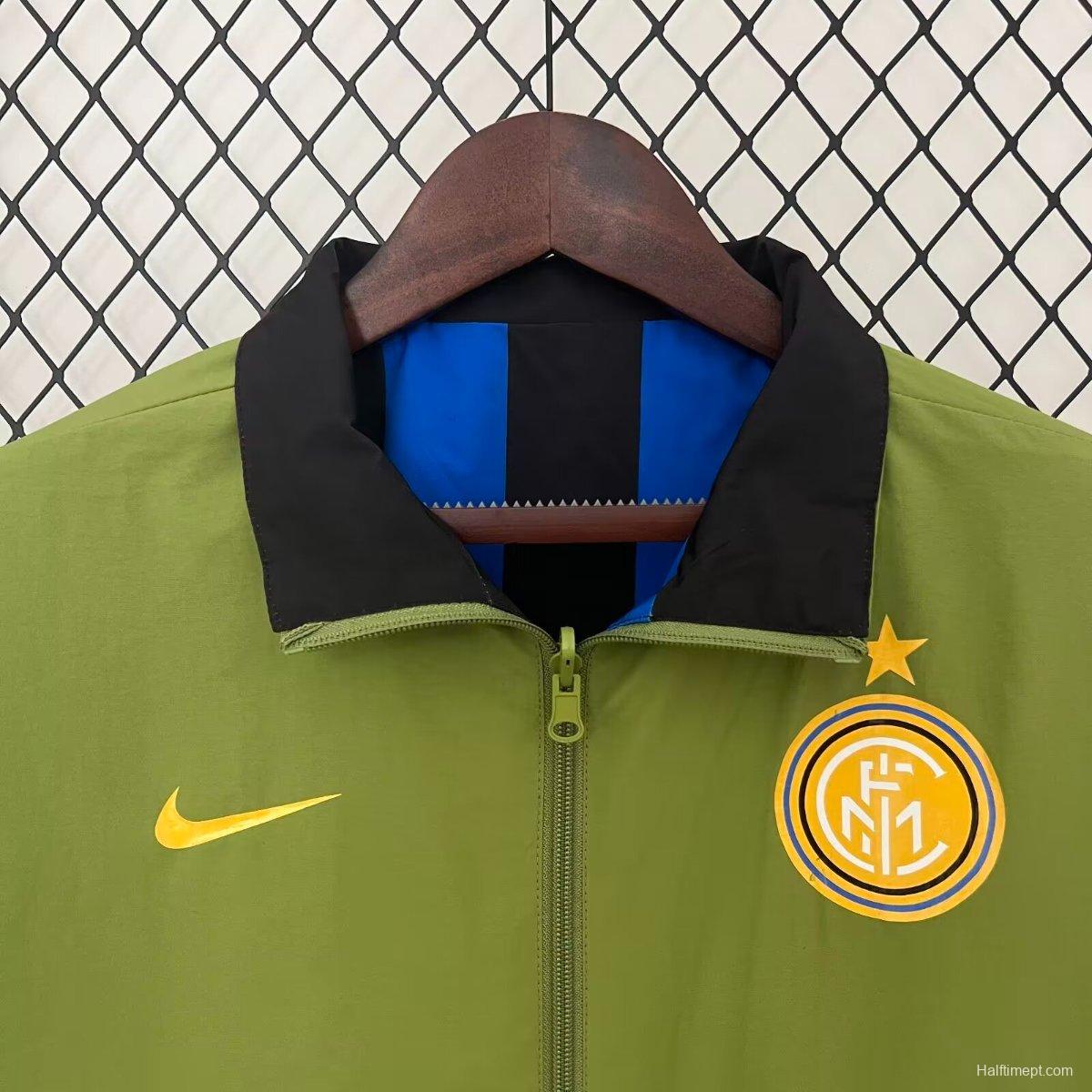 24/25 Inter Milan Green/Black Blue Reversible Windbreaker