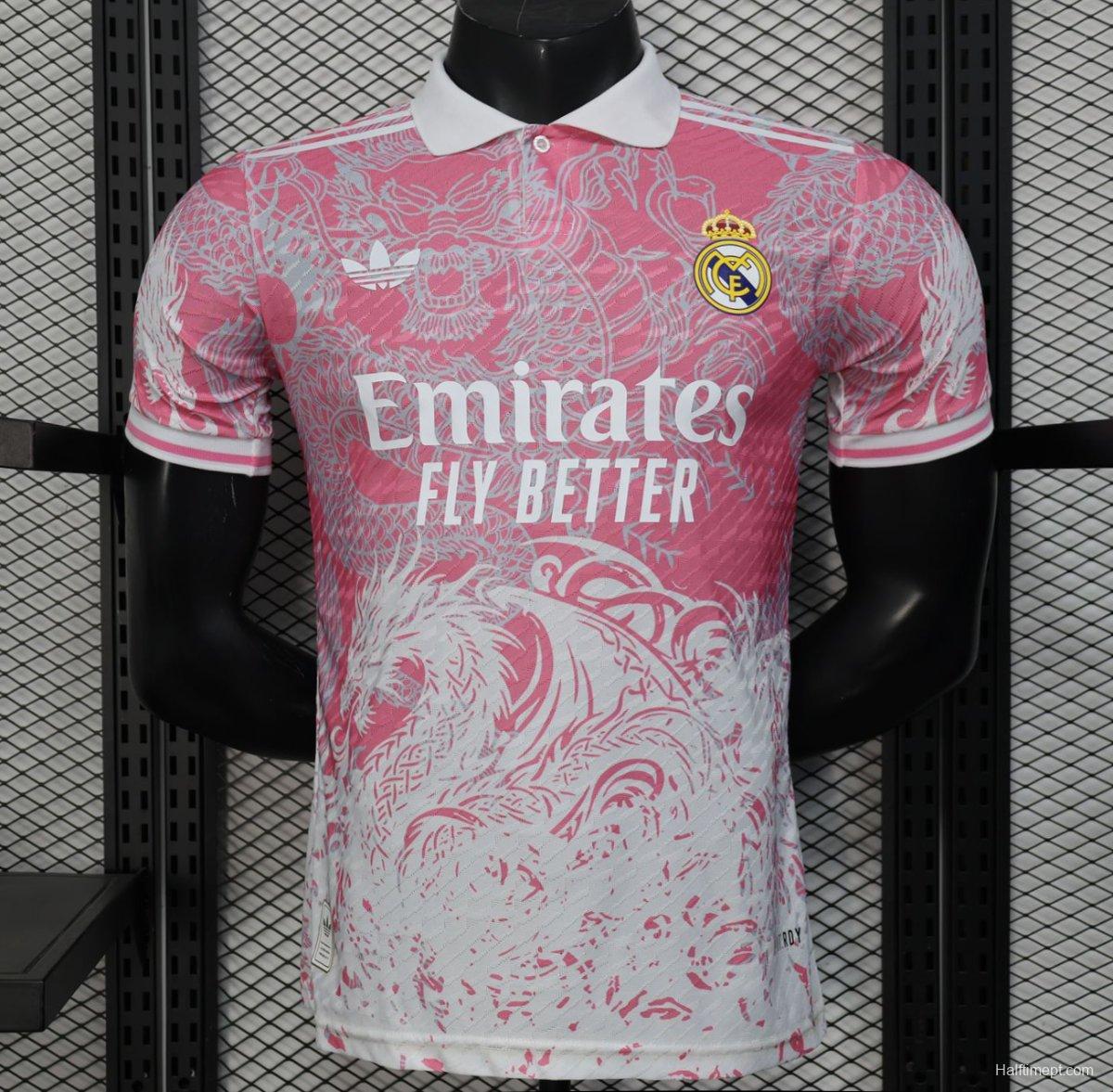 Player Version 25/26 Real Madrid Pink with Dragon Pattern Jersey