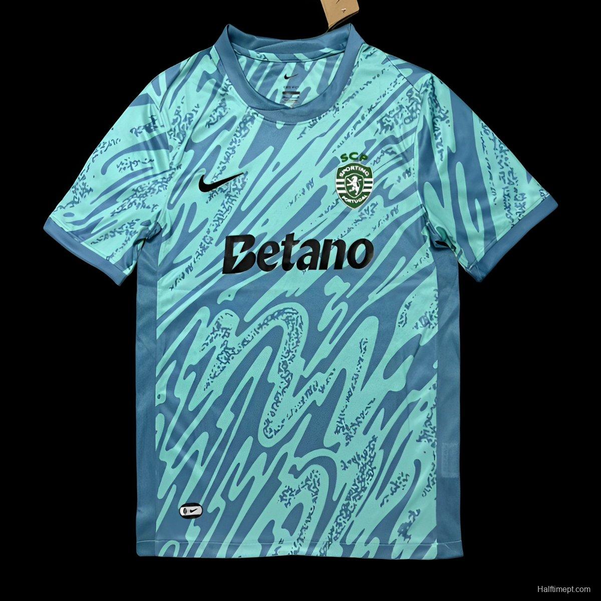 25/26 Sporting CP Mint Green with Wave Pattern Jersey