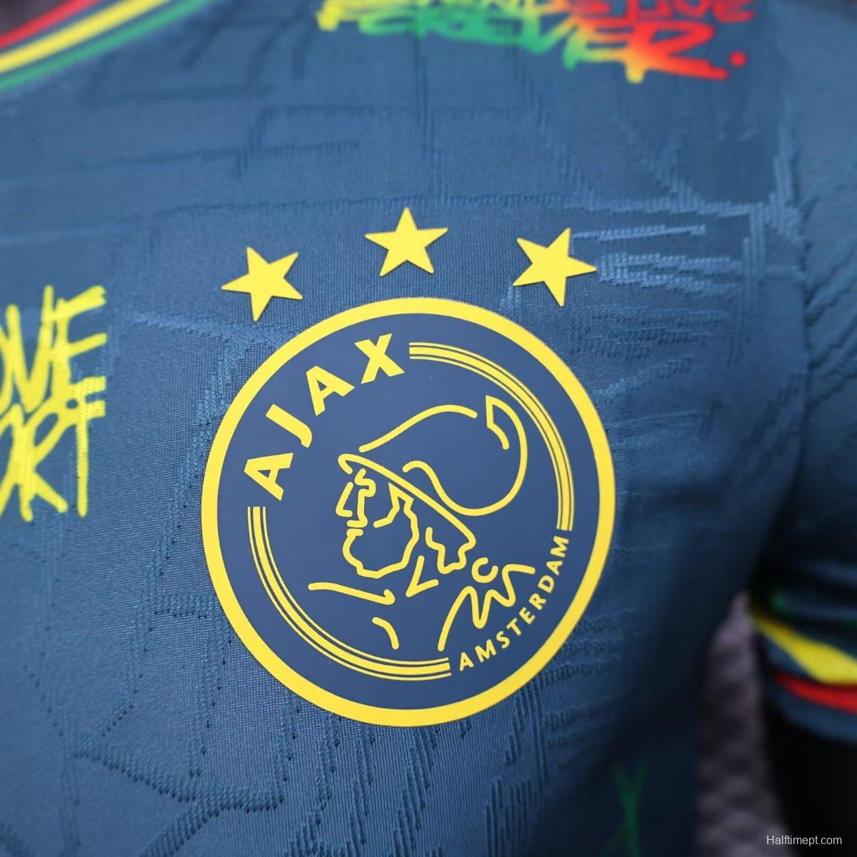 25/26 Ajax Navy Blue with Bob Marley Tribute Jersey