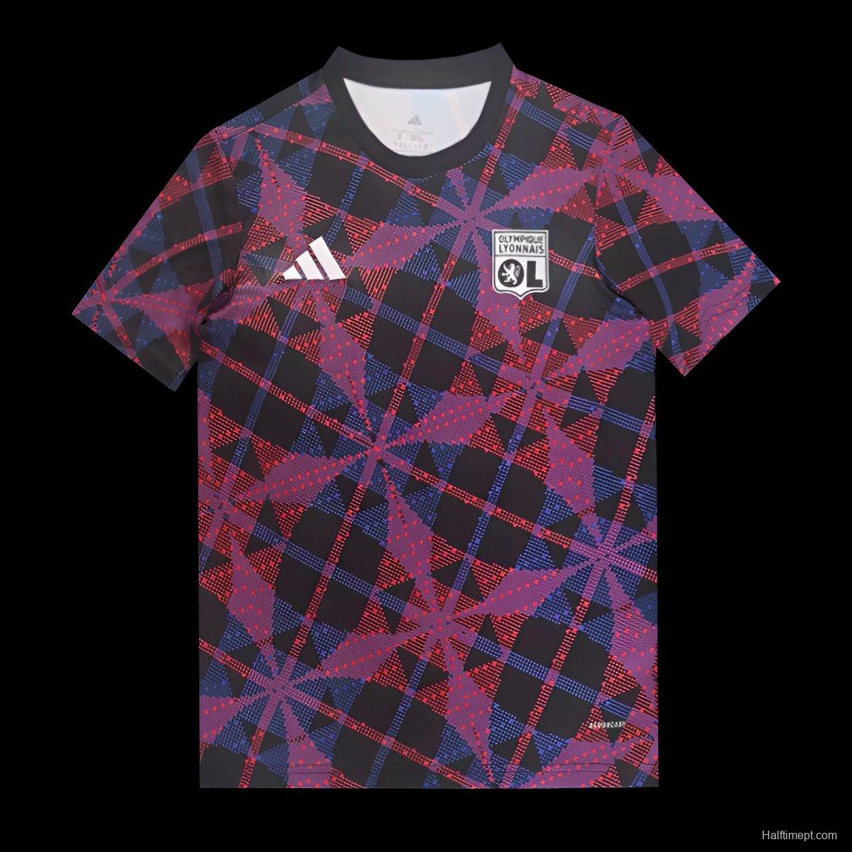 25/26 Olympique Lyonnais Lyon Purple with Geometric Pattern Jersey