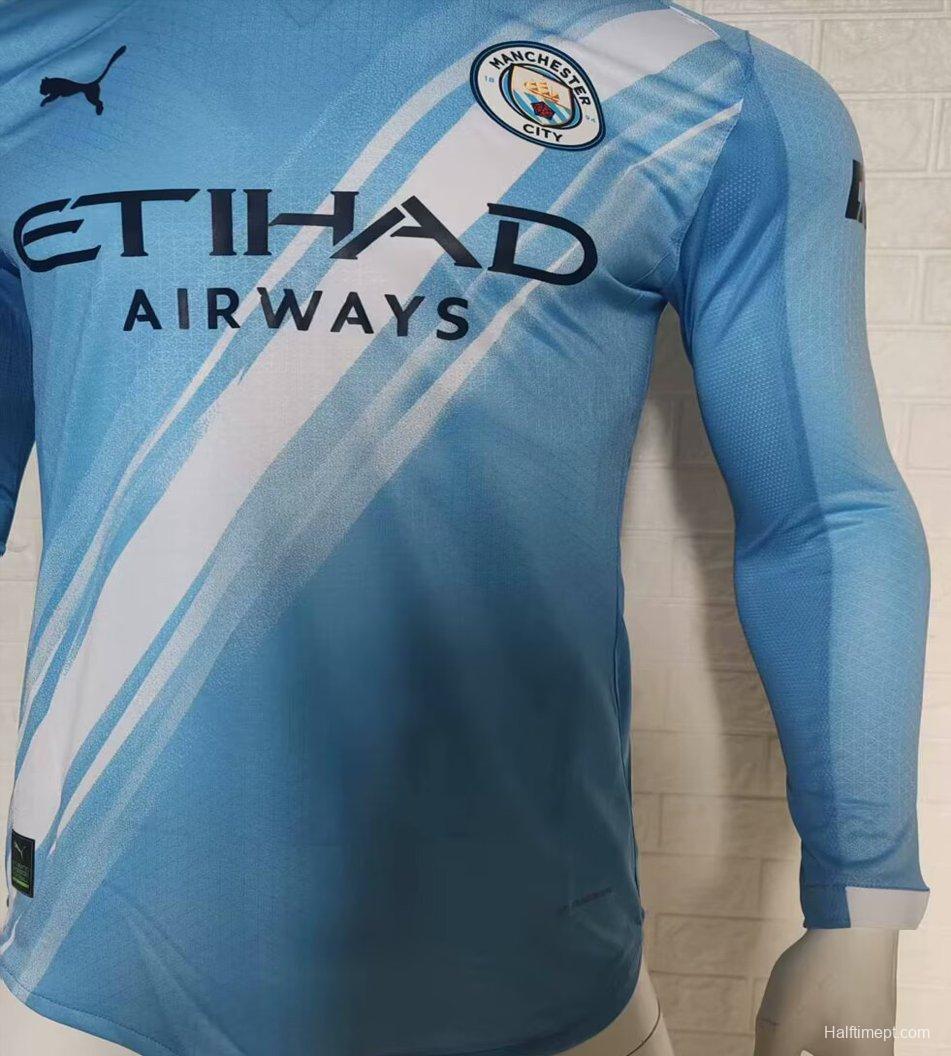 Player Version 25/26 Manchester City Home Long Sleeve Jersey