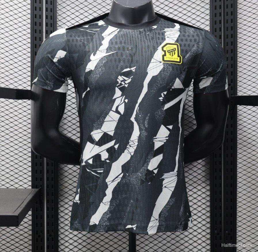 Player Version 25/26 FC 
Al-Ittihad Black with Abstract Camouflage Pattern Jersey