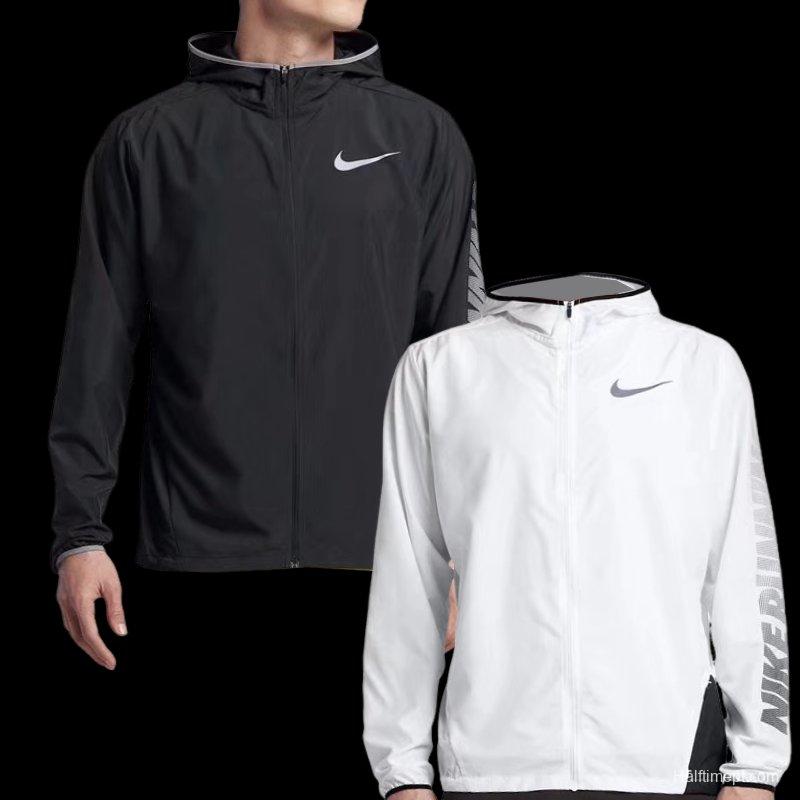 2025 Nike White/Black Full Zipper Hoodie Windbreaker