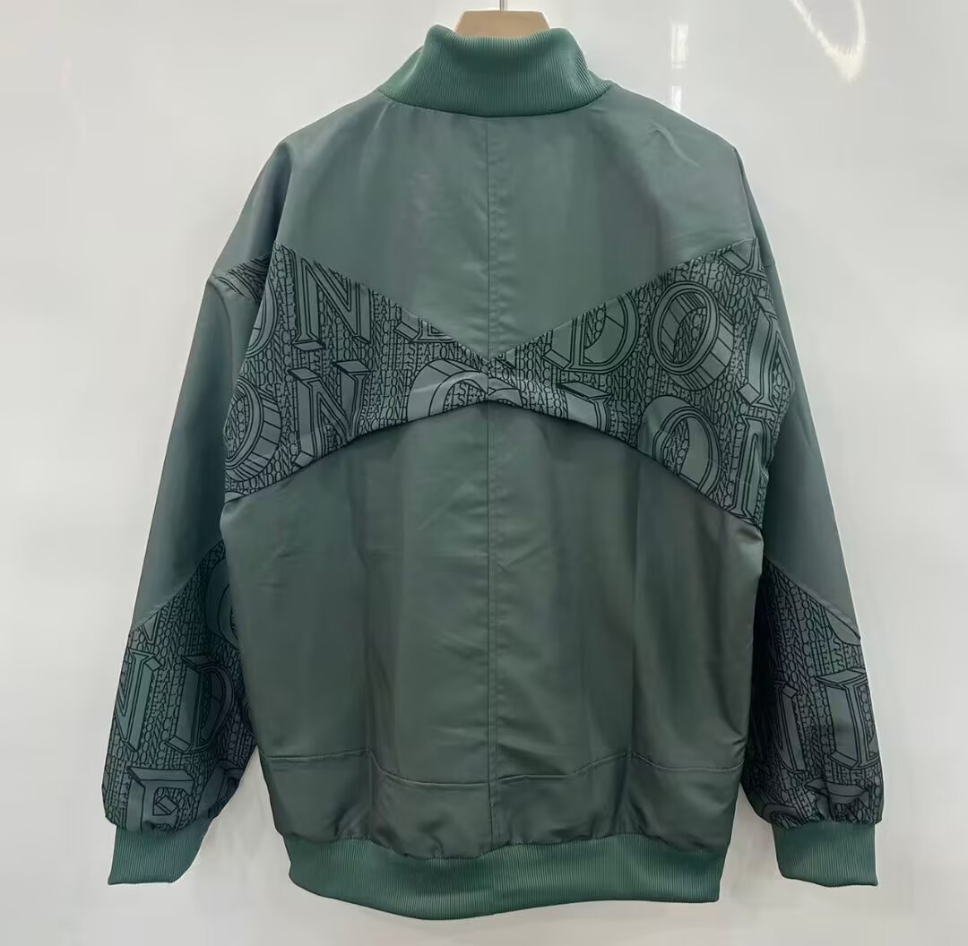 25/26 Chelsea FC Green with All-Over London Text Pattern Full Zipper Windbreaker