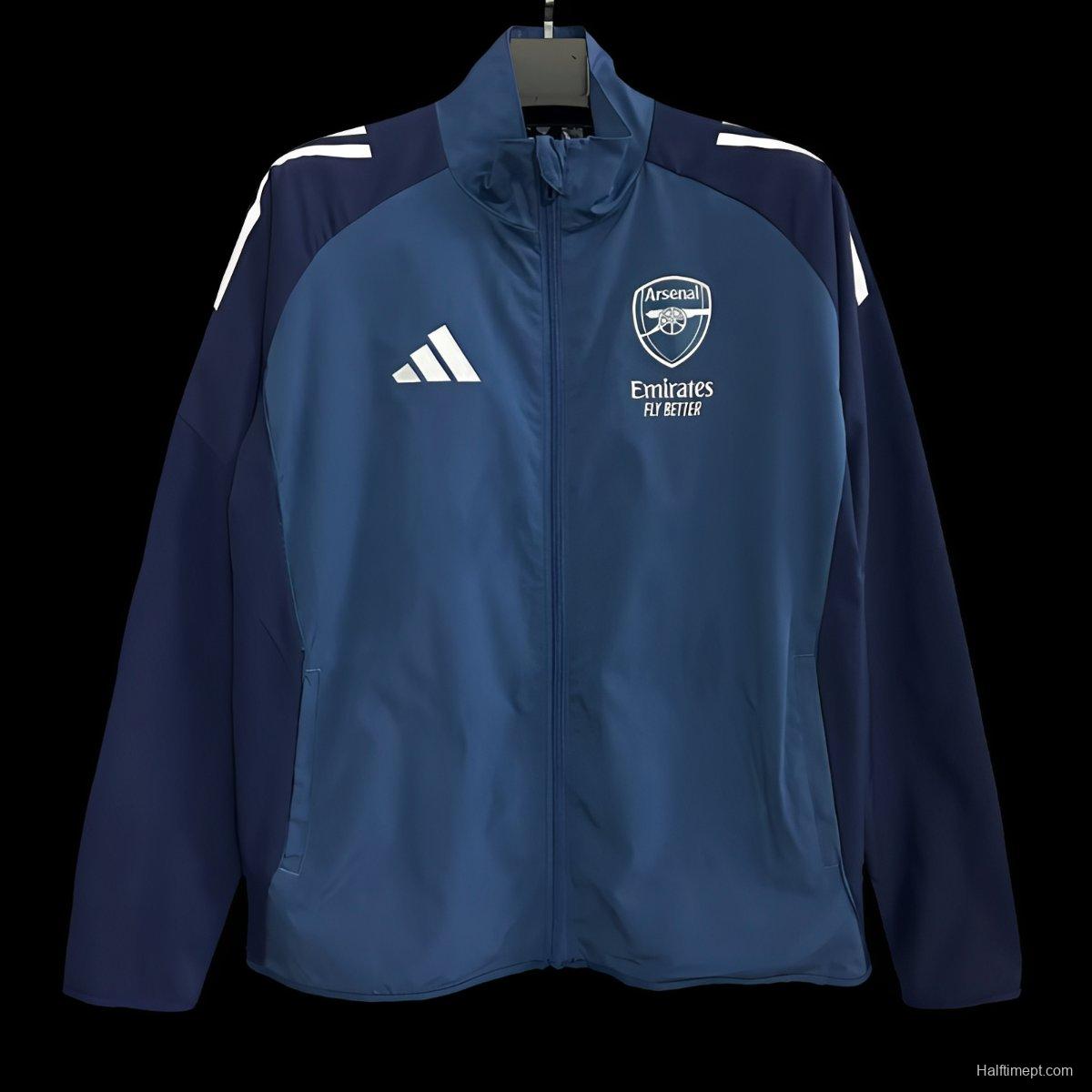 25/26 Arsenal Blue/Navy Full Zipper Windbraker