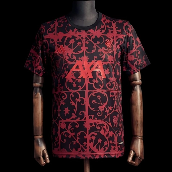 25/26 Liverpool Training Jersey Red And Black Jersey