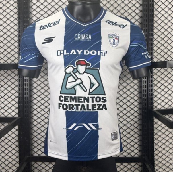 Player Version 25/26 CF Pachuca White & Blue Vertical Stripes Home Jersey
