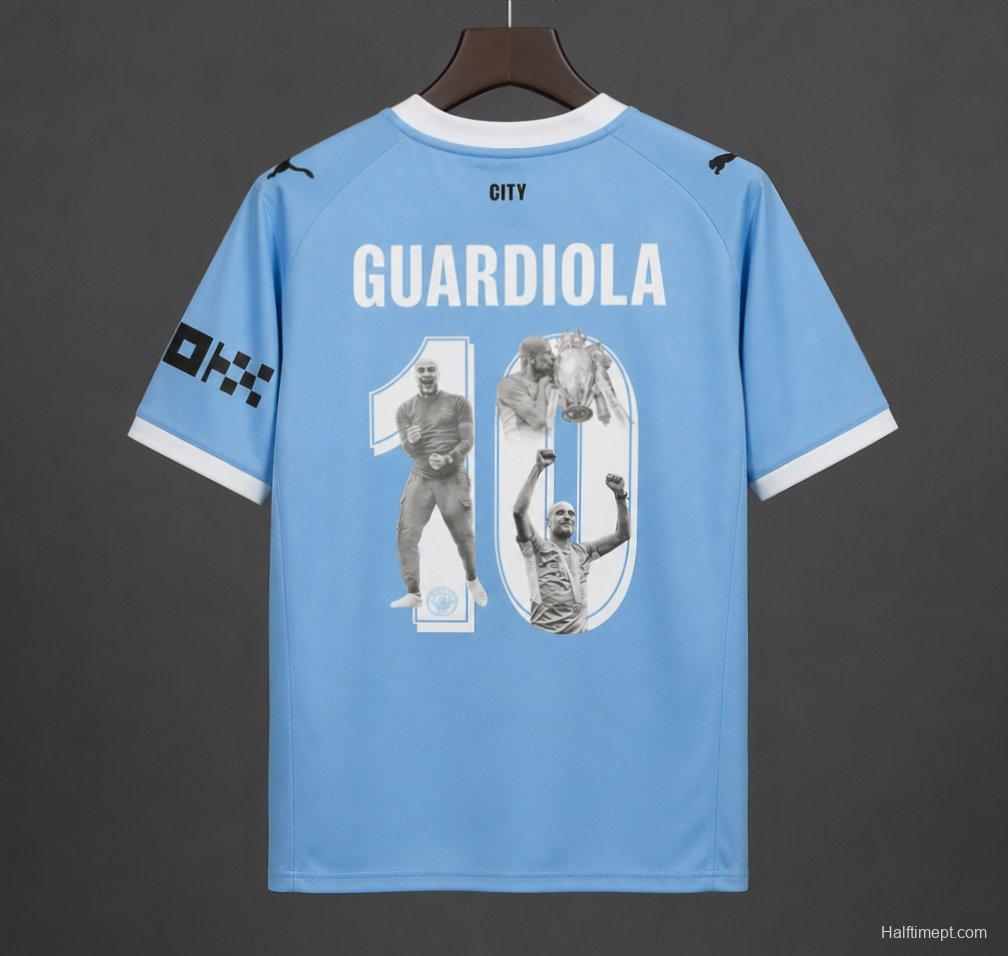 26/27 Manchester City Home Jersey With Guardiola 10 Special Printing