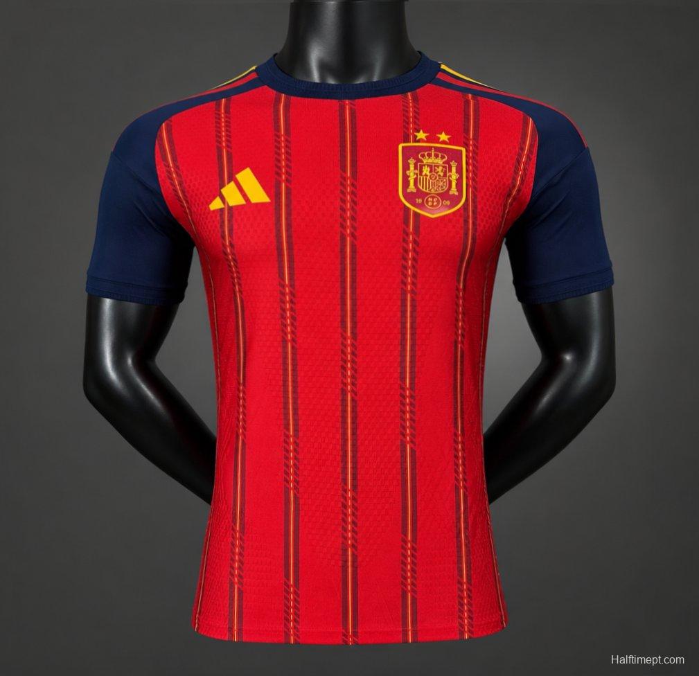 2 Star Player Version 2026 Spain Home Jersey With Champion Patch