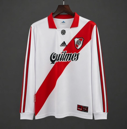 Retro 96/97 River Plate Home White & Red Long Sleeve Jersey
